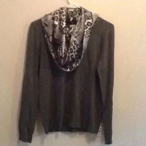 Sweater with attached scarf 